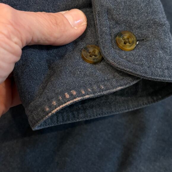 Vtg Woolrich Shirt Mens Large Blue Flannel Button Up Long Sleeve Casual *FLAW* - Picture 9 of 9